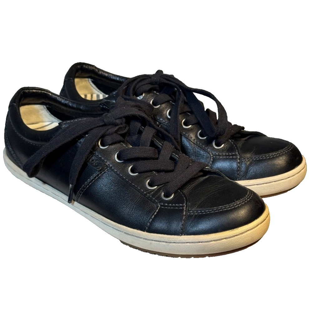 Taos Plim Soul Lux Women Sneaker Black Leather Lace Up Sz 7 comfort walking shoe - Picture 2 of 10
